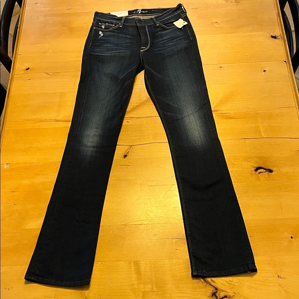 7 For All Mankind Dark Blue Boot Cut Jeans